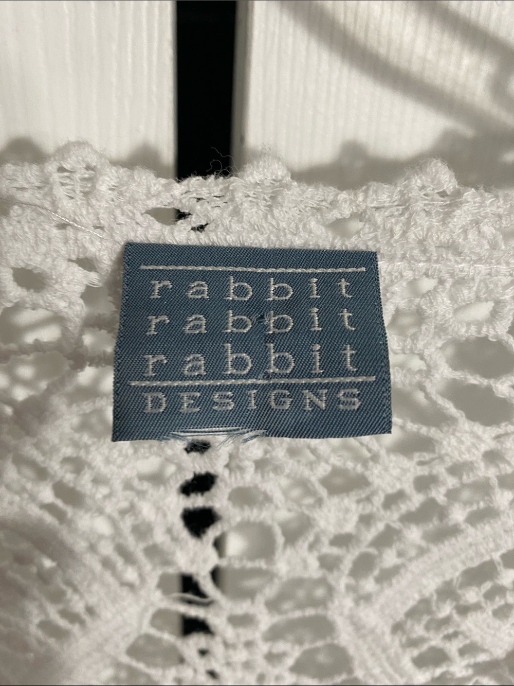 CUTE Rabbit Rabbit Rabbit white cotton lace cardigan sweater top size XL - Picture 6 of 7